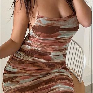 Mesh string long dress .Size L